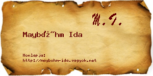 Mayböhm Ida névjegykártya