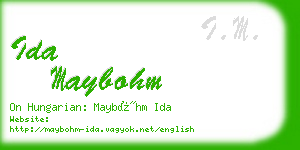 ida maybohm business card
